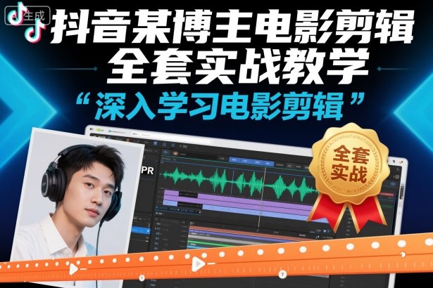 抖音某博主电影剪辑全套实战教学,深入学习电影剪辑-星空网创资源