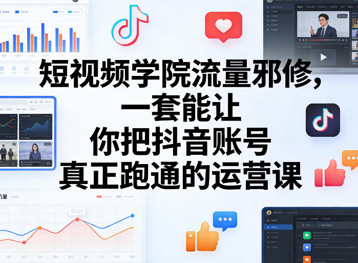 短视频学院流量邪修,一套能让你把抖音账号真正跑通的运营课-星空网创资源