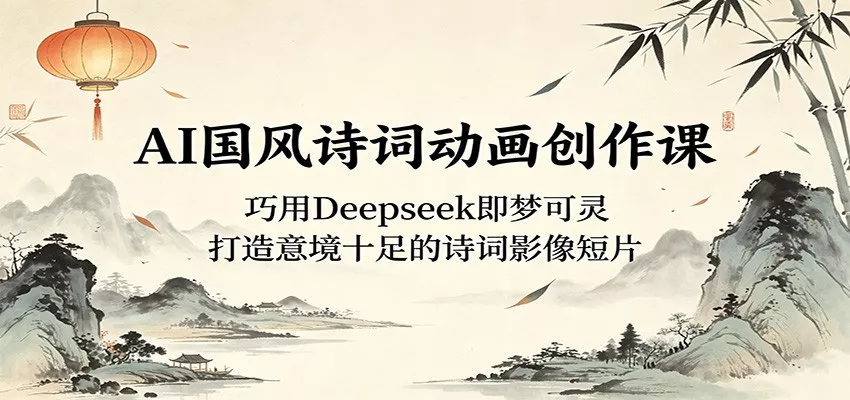AI国风诗词动画创作课：巧用Deepseek即梦可灵，打造意境十足的诗词影像短片-星空网创资源