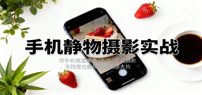 手机静物摄影实战,用手机搞定美食/生活/产品摄影,手残党也能快速出质感大片-星空网创资源
