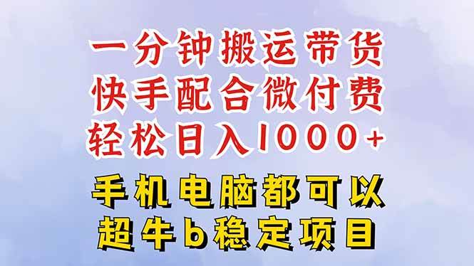 (16285期)快手黑科技一分钟搬运带货,一刀不剪过原创,微付费投流玩法,轻松日入…-星空网创资源