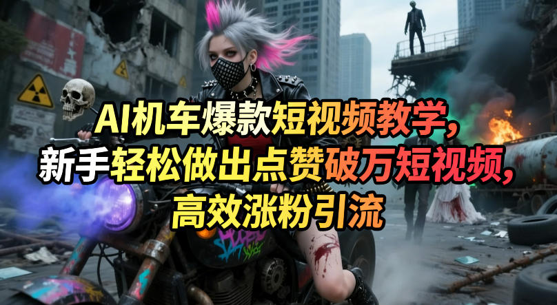 AI机车爆款短视频教学,新手轻松做出点赞破万短视频,高效涨粉引流-星空网创资源