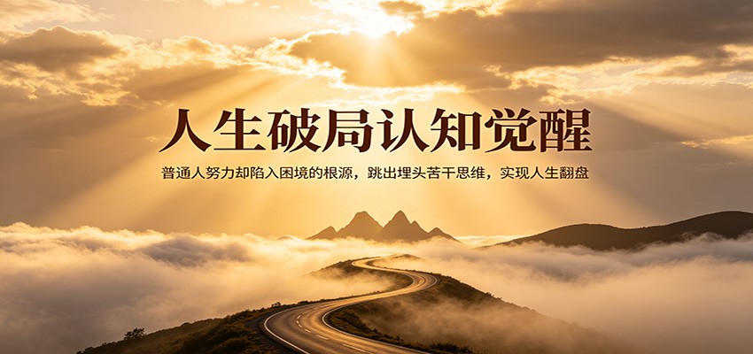 人生破局认知觉醒，普通人努力却陷入困境的根源，跳出埋头苦干思维，实现人生翻盘-星空网创资源