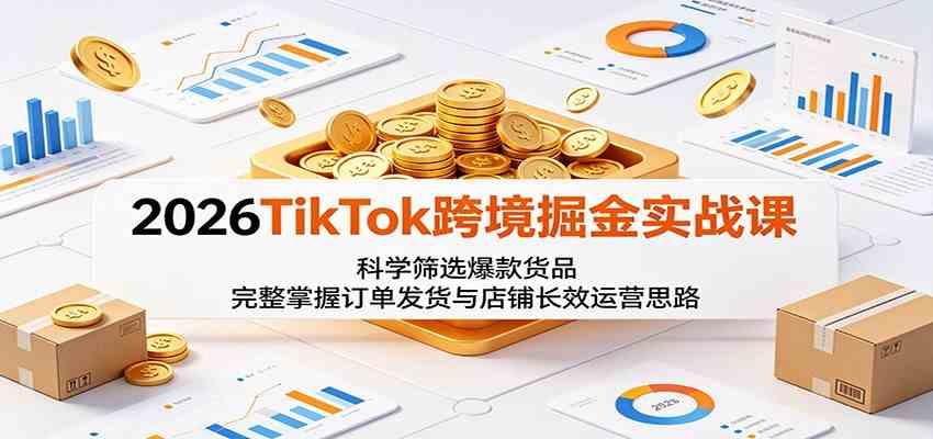 2026TikTok跨境掘金实战课:科学筛选爆款货品,完整掌握订单发货与店铺长效运营思路-星空网创资源