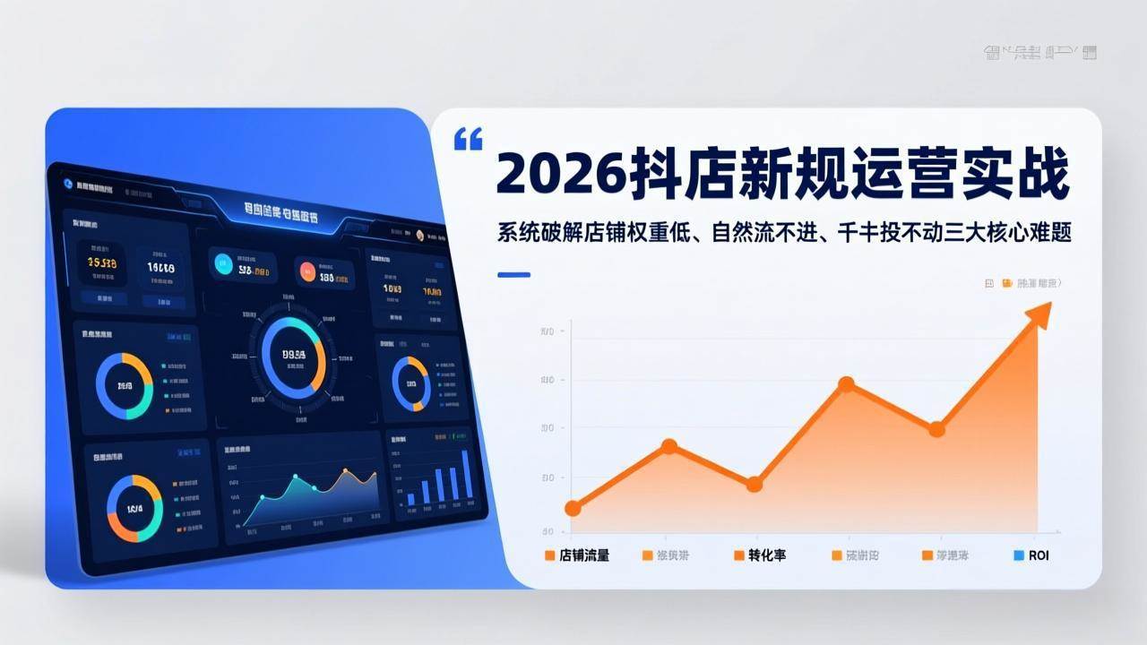 (17502期)2026抖店新规运营实战:系统破解店铺权重低、自然流不进、千川投不动三大核心难题-星空网创资源