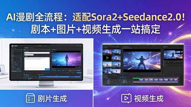 (18400期)AI漫剧全流程:适配Sora2+Seedance2.0!剧本+图片+视频生成一站搞定-星空网创资源