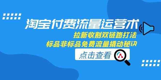 淘宝付费流量运营术，拉新收割双链路打法，标品非标品免费流量撬动秘诀-星空网创资源