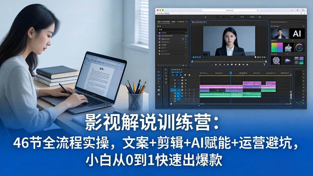 (18053期)影视解说特训营:46节全流程实操,文案+剪辑+AI赋能+运营避坑,小白从0到1快速出爆款-星空网创资源