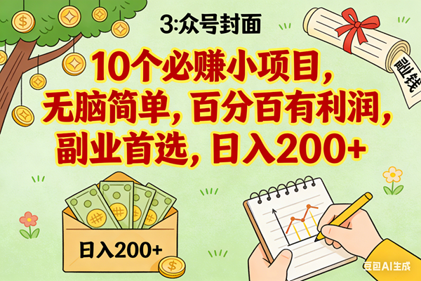 （16948期）8个必赚小项目，无脑简单，百分百有利润，副业首选，日入200+-星空网创资源