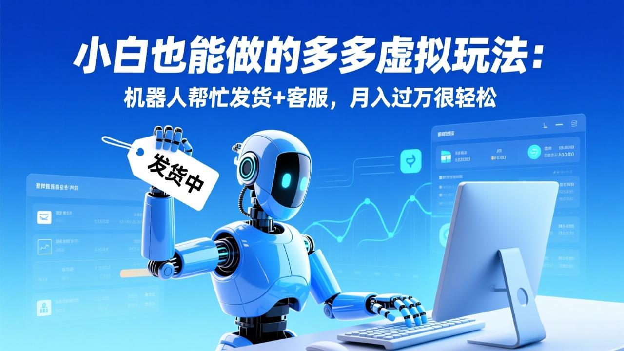 小白也能做的多多虚拟玩法:机器人帮忙发货+客服,月入过万很轻松-星空网创资源