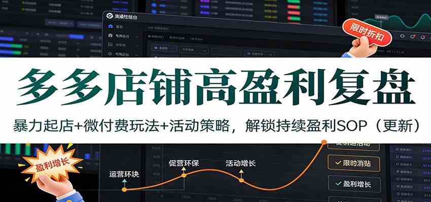 多多店铺高盈利复盘:暴力起店+微付费玩法+活动策略,解锁持续盈利SOP(更新)-星空网创资源