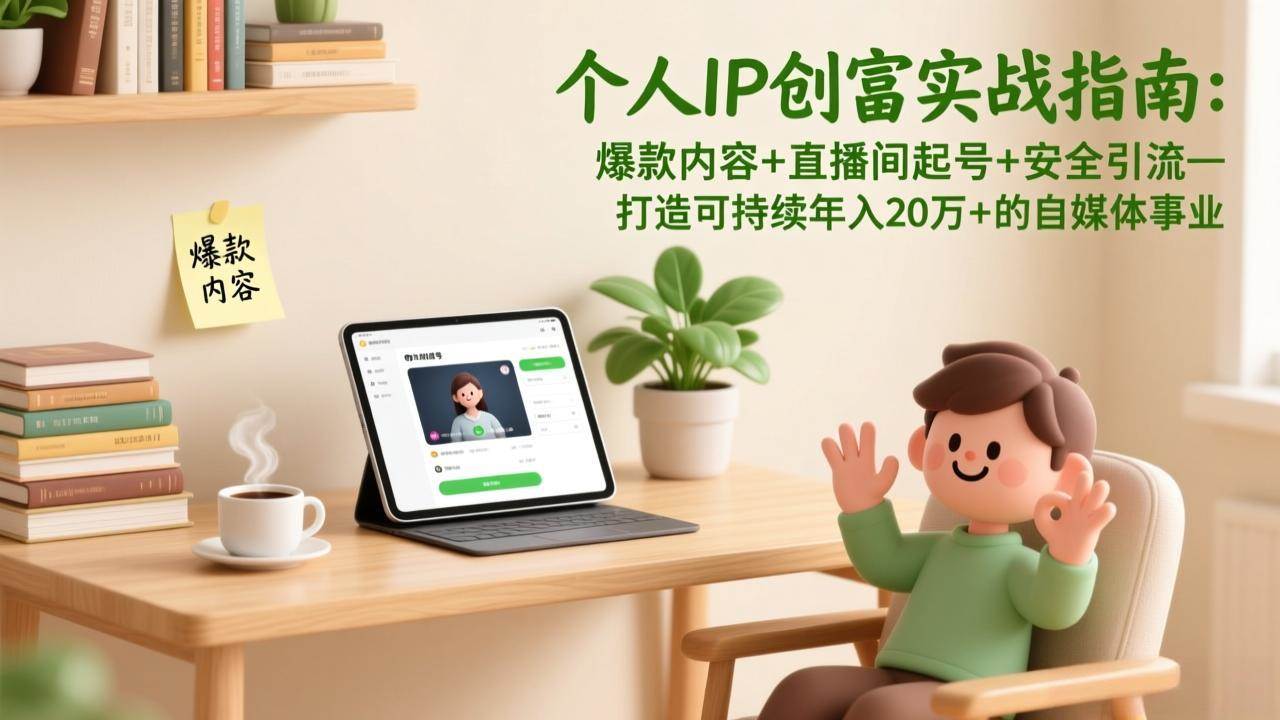 (17217期)个人IP创富实战指南:爆款内容+直播间起号+安全引流,打造可持续年入20万+的自媒体事业 (17217期)个人IP创富实战指南:爆款内容+直播间起号+安全引流,打造可持续年入20万+的自媒体事业