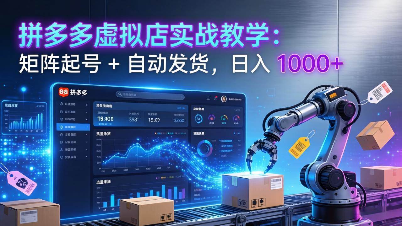 (17628期)拼多多虚拟店实战教学:矩阵起号 + 自动发货,日入 1000+-星空网创资源