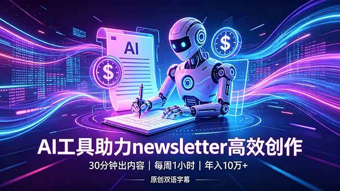 (18279期)做newsletter怕费时间?AI工具帮你30分钟出内容,每周1小时,年入10万+【原创双语字幕】-星空网创资源