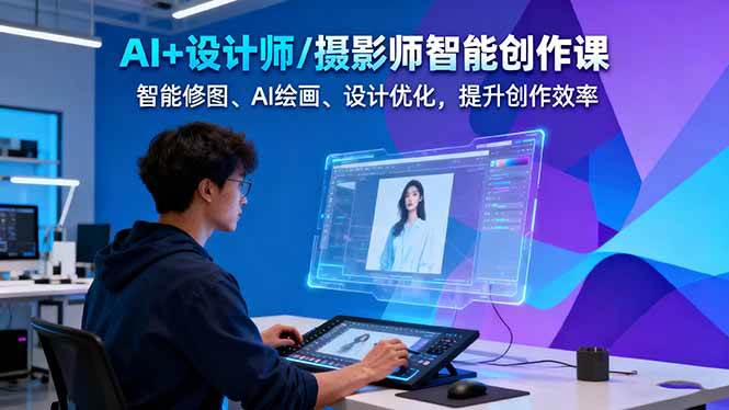 (16398期)AI+设计师/摄影师智能创作课:智能修图、AI绘画、设计优化,提升创作效率-星空网创资源