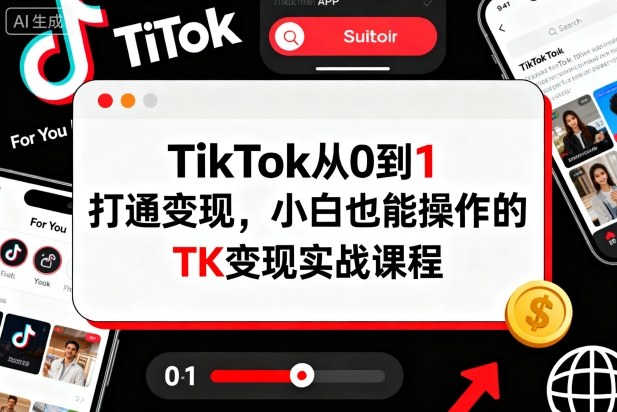 TikTok从0到1打通变现,小白也能操作的TK变现实战课程-星空网创资源