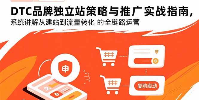 （15818期）DTC品牌独立站策略与推广实战指南，系统讲解从建站到流量转化的全链路运营-星空网创资源