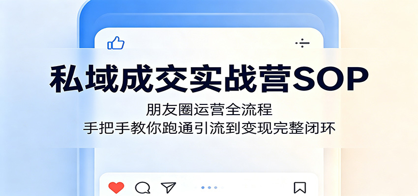 私域成交实战营SOP:朋友圈运营全流程,手把手教你跑通引流到变现完整闭环-星空网创资源