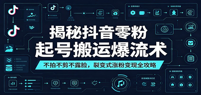 揭秘抖音零粉起号搬运爆流术:不拍不剪不露脸,裂变式涨粉变现全攻略-星空网创资源
