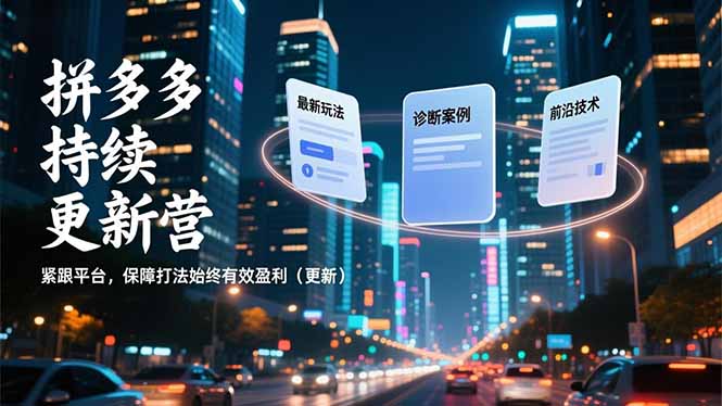 拼多多持续更新营,最新玩法、诊断案例、前沿技术,紧跟平台,保障打法始终有效盈利(更新-星空网创资源