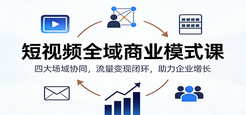短视频全域商业模式课：四大场域协同，流量变现闭环，助力企业增长-星空网创资源