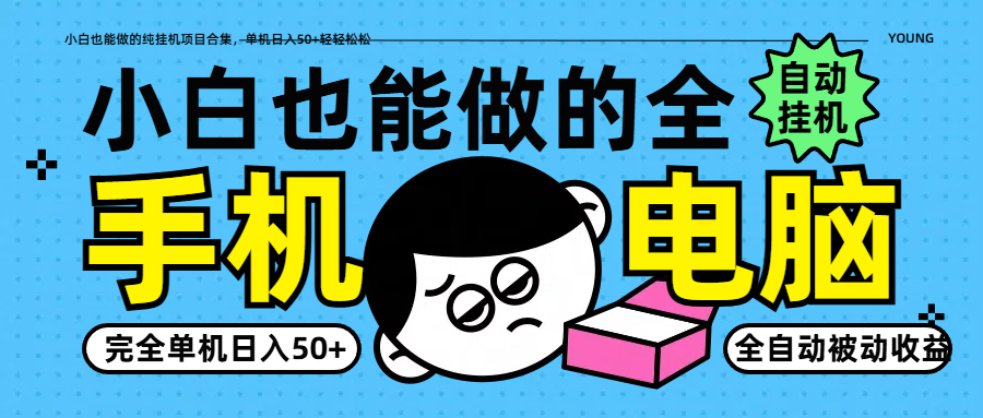 小白也能做的纯挂机项目合集,单机日入50+轻轻松松-星空网创资源