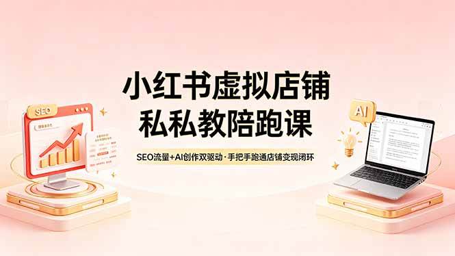 (18248期)小红书虚拟店铺私教陪跑课,SEO流量+AI创作双驱动,手把手跑通店铺变现闭环-星空网创资源