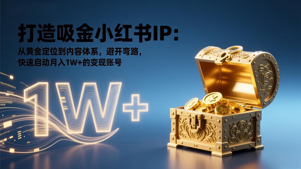 打造吸金小红书IP:从黄金定位到内容体系,避开弯路,快速启动月入1W+的变现账号-星空网创资源