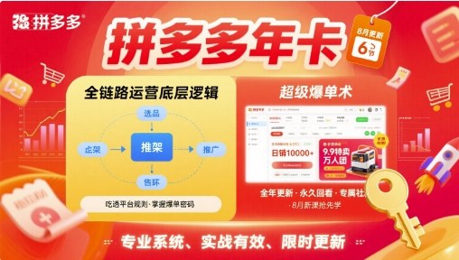 拼多多年卡,拼多多全链路运营底层逻辑,超级爆单术【更新26年3月29日】-星空网创资源