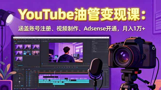 (15987期)2025YouTube油管变现课:涵盖账号注册、视频制作、Adsense开通,月入1万+-星空网创资源