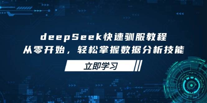 deepSeek快速驯服教程,从零开始,轻松掌握数据分析技能-星空网创资源