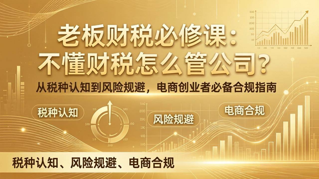 （17599期）老板财税必修课：不懂财税怎么管公司？从税种认知到风险规避，电商创业者必备合规指南-星空网创资源