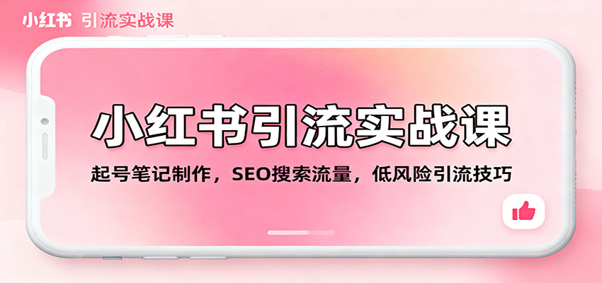 小红书引流实战课：起号笔记制作，SEO搜索流量，低风险引流技巧-星空网创资源