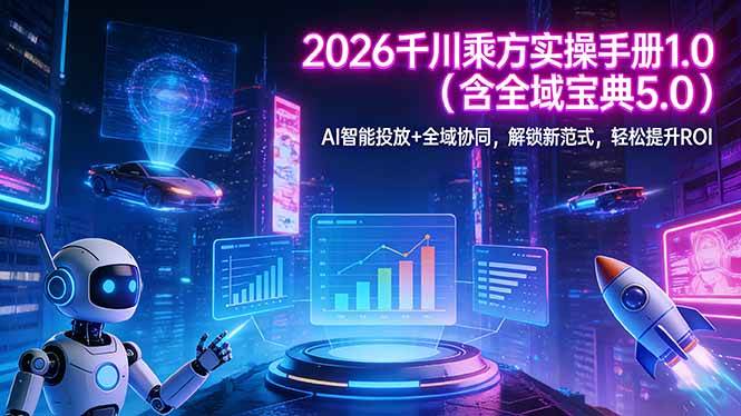 (17625期)2026 千川乘方实操手册 1.0(含全域宝典 5.0)AI 智能投放+全域协同,解锁新范式,轻松提升ROI-星空网创资源