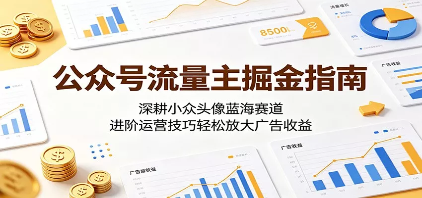 公众号流量主掘金指南：深耕小众头像蓝海赛道，进阶运营技巧轻松放大广告收益-星空网创资源