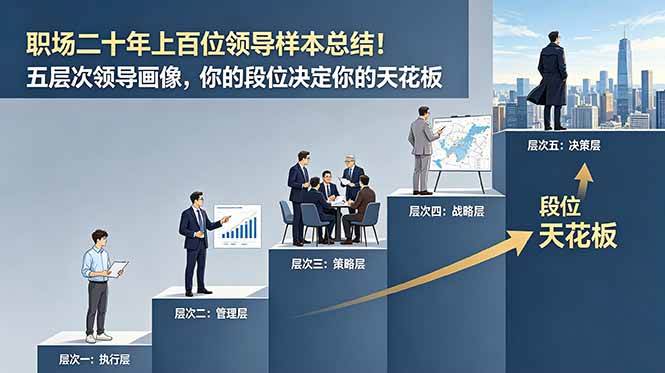 (18900期)付费文章:职场二十年上百位领导样本总结!五层次领导画像,你的段位决定你的天花板-星空网创资源