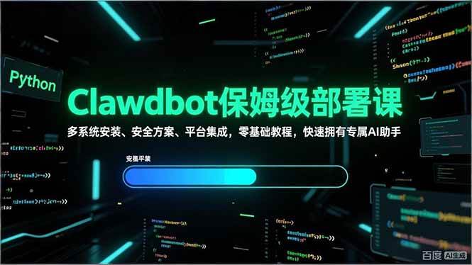 (17343期)Clawdbot保姆级部署课,多系统安装、安全方案、平台集成,零基础教程,快速拥有专属AI助手-星空网创资源