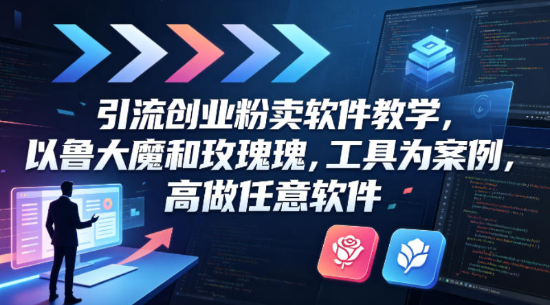 引流创业粉卖软件教学,以鲁大魔和玫瑰工具为案例,可做任意软件-星空网创资源