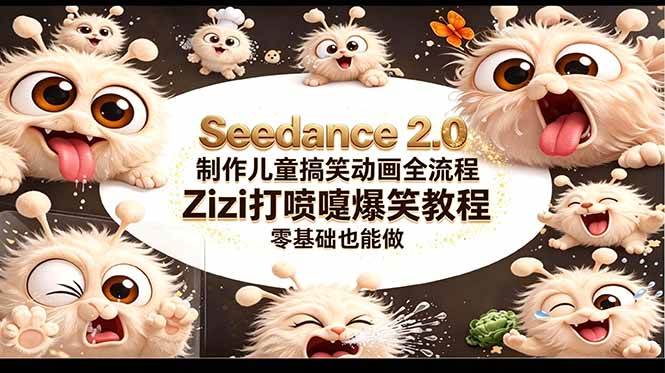 (18211期)Seedance 2.0 制作儿童搞笑动画全流程Zizi打喷嚏爆笑教程|零基础也能做-星空网创资源