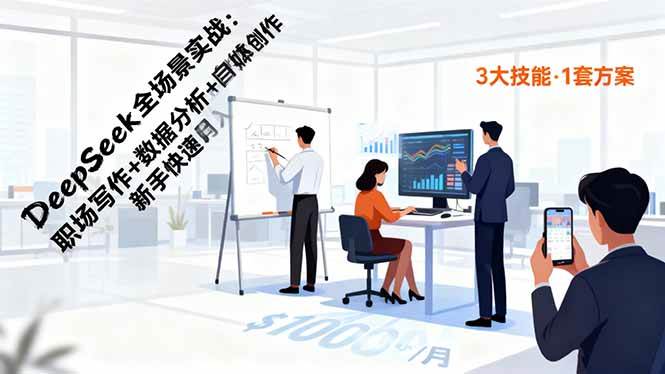 (16418期)DeepSeek全场景实战:职场写作+数据分析+自媒体创作,新手快速月入过万-星空网创资源