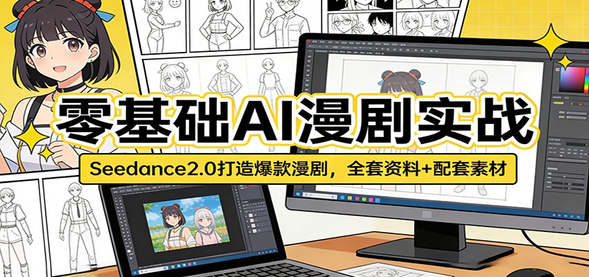 零基础AI漫剧实战：Seedance2.0打造爆款漫剧，全套资料+配套素材-星空网创资源