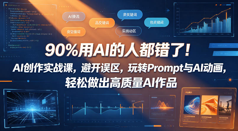 90%用AI的人都错了！AI创作实战课，避开误区，玩转Prompt与AI动画，轻松做出高质量AI作品-星空网创资源