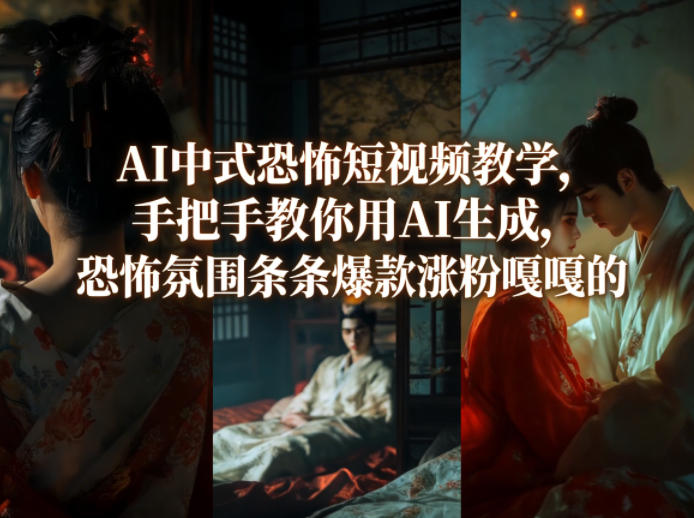AI中式恐怖短视频教学,手把手教你用AI生成,恐怖氛围条条爆款涨粉嘎嘎的-星空网创资源