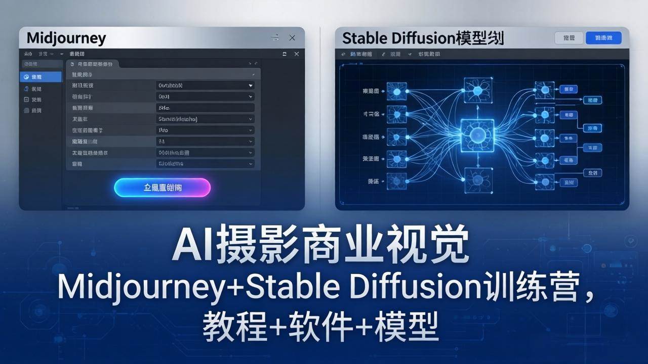 (18271期)AI摄影商业视觉Midjourney+Stable Diffusion训练营,教程+软件+模型-星空网创资源