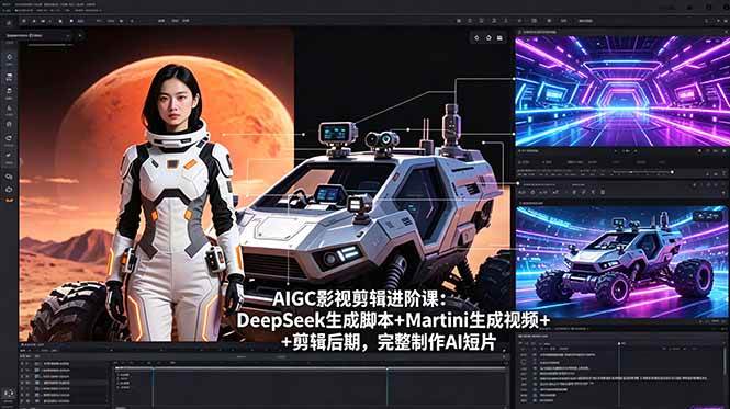 (18475期)AIGC影视剪辑进阶课:DeepSeek生成脚本+Martini生成视频+剪辑后期,完整制作AI短片-星空网创资源