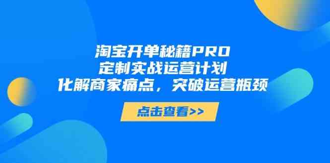 淘宝开单秘籍PRO,定制实战运营计划,化解商家痛点,突破运营瓶颈-星空网创资源