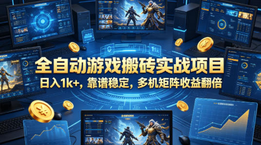 全自动游戏搬砖实战项目，日入1k+，靠谱稳定，多机矩阵收益翻倍【揭秘】-星空网创资源