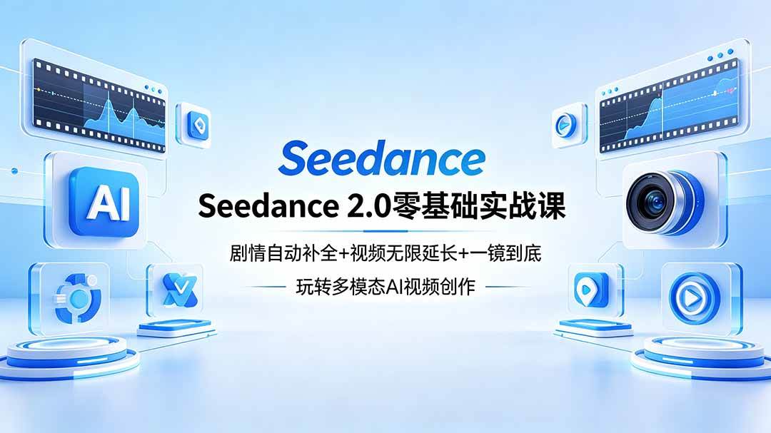 (18312期)Seedance 2.0零基础实战课:剧情自动补全+视频无限延长+一镜到底:玩转多模态AI视频创作-星空网创资源