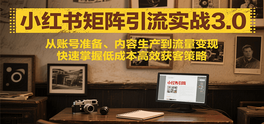小红书矩阵引流3.0,从账号准备、内容生产到流量变现,快速掌握低成本高效获客策略-星空网创资源