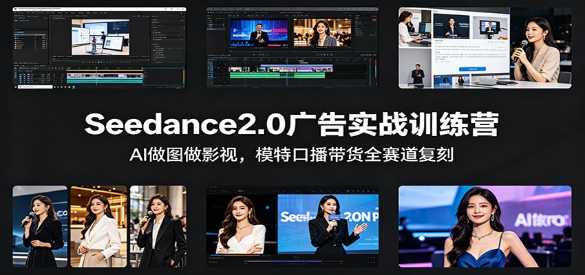 Seedance2.0广告实战训练营：AI做图做影视，模特口播带货全赛道复刻-星空网创资源